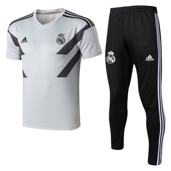 Entrenamiento Real Madrid Conjunto Completo 2018-19 Blanco Gris